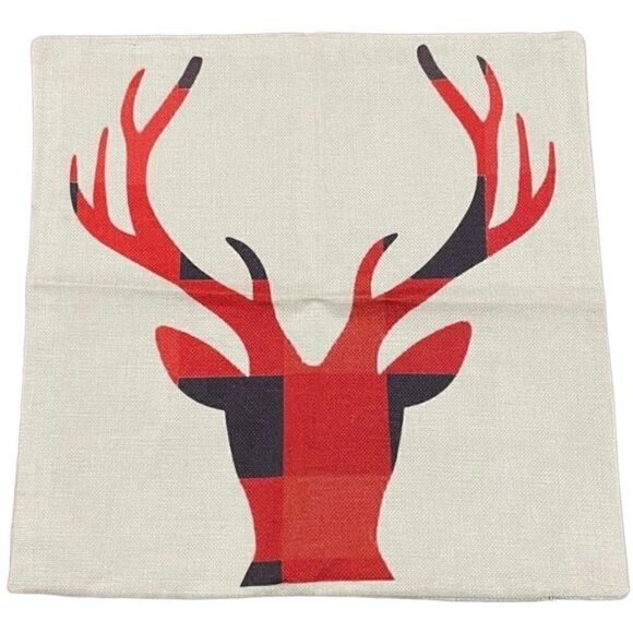Deer Silhouette Pillow Cover NWOT Zip Closure - Picture 2 of 4